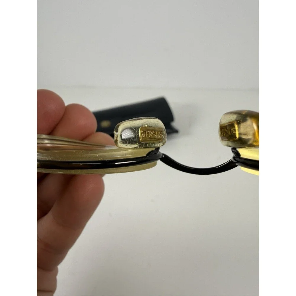 Versus Versace B01 Oval Eyeglasses Frames Brown Italy 49-18 w/ Case